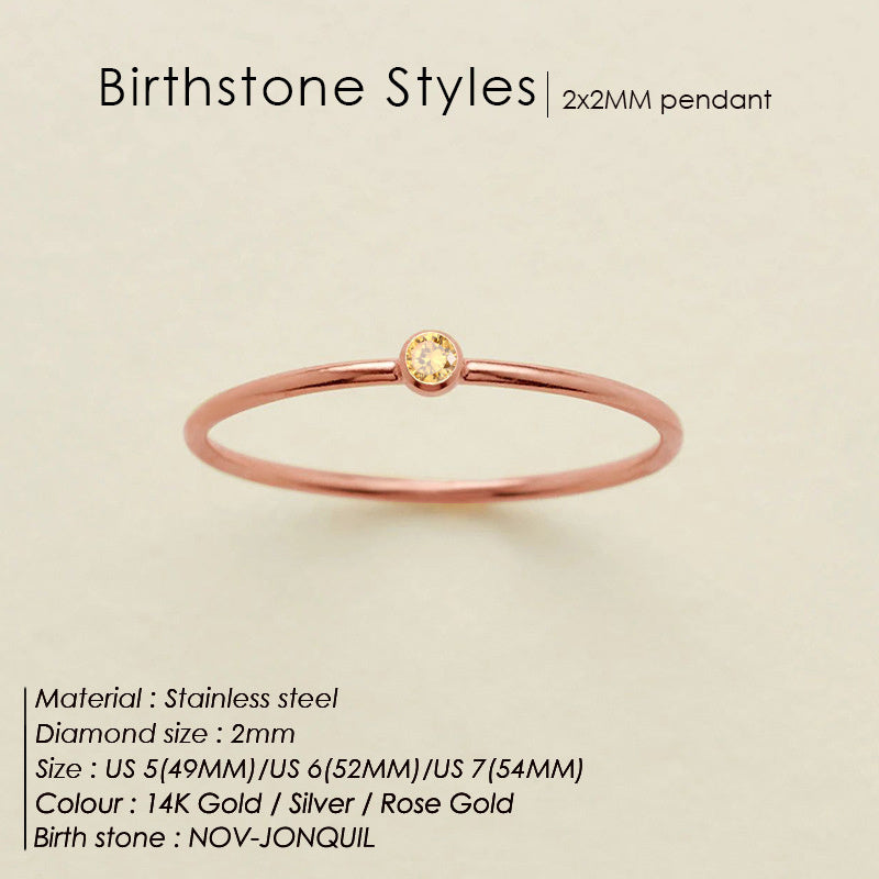 Dainty Birthstone Anello (Set)