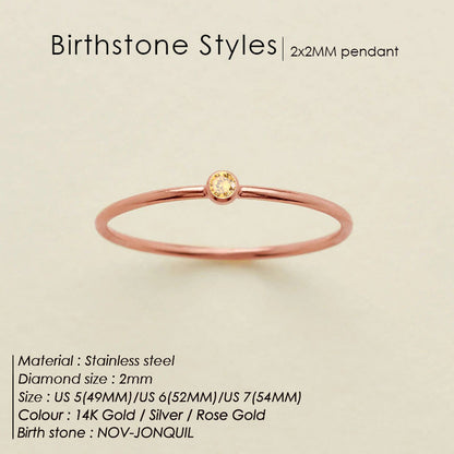 Dainty Birthstone Anello (Set)
