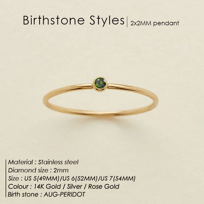 Anello delicato con pietra del mese