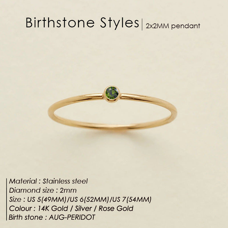Dainty Birthstone Anello (Set)