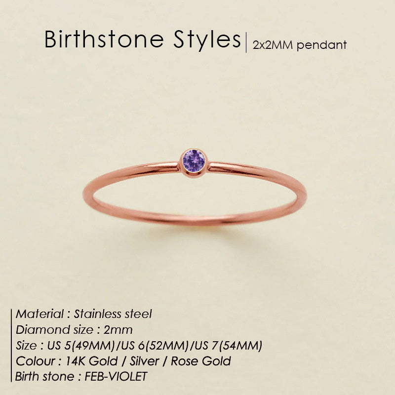 Dainty Birthstone Anello (Set)