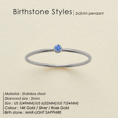 Dainty Birthstone Anello (Set)