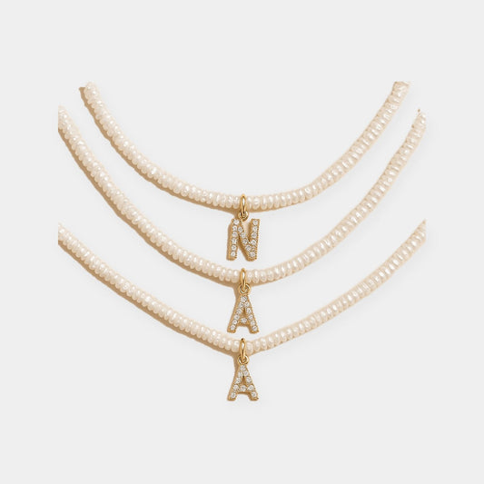 Shelly Crystal Perla Iniziale Choker