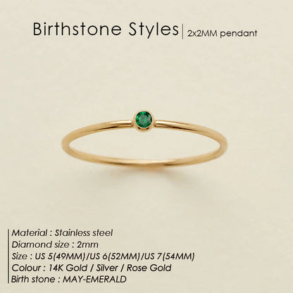 Anello delicato con pietra del mese