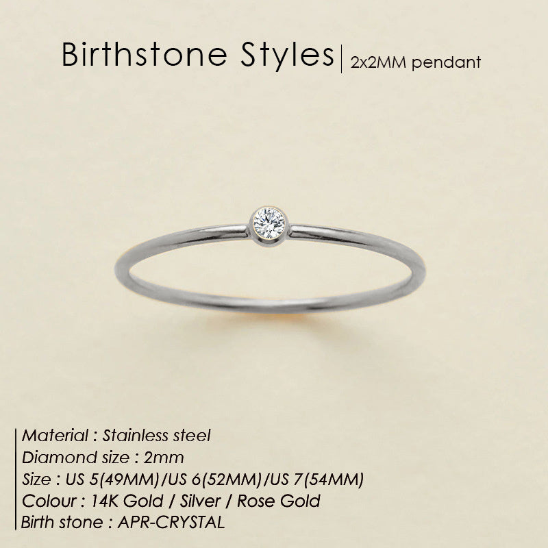 Dainty Birthstone Anello (Set)