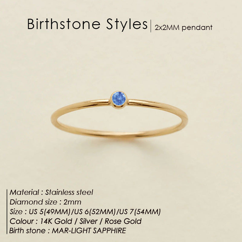 Dainty Birthstone Anello (Set)