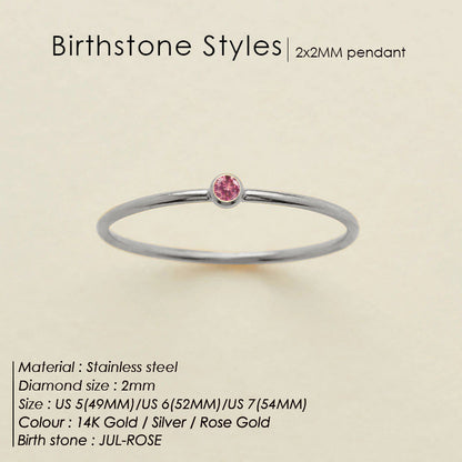 Dainty Birthstone Anello (Set)