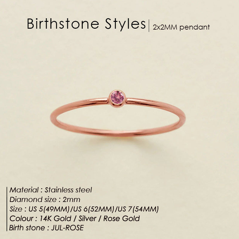 Dainty Birthstone Anello (Set)
