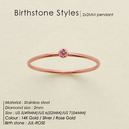 Dainty Birthstone Anello (Set)