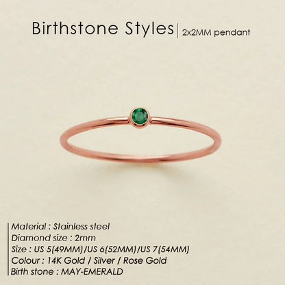 Dainty Birthstone Anello (Set)