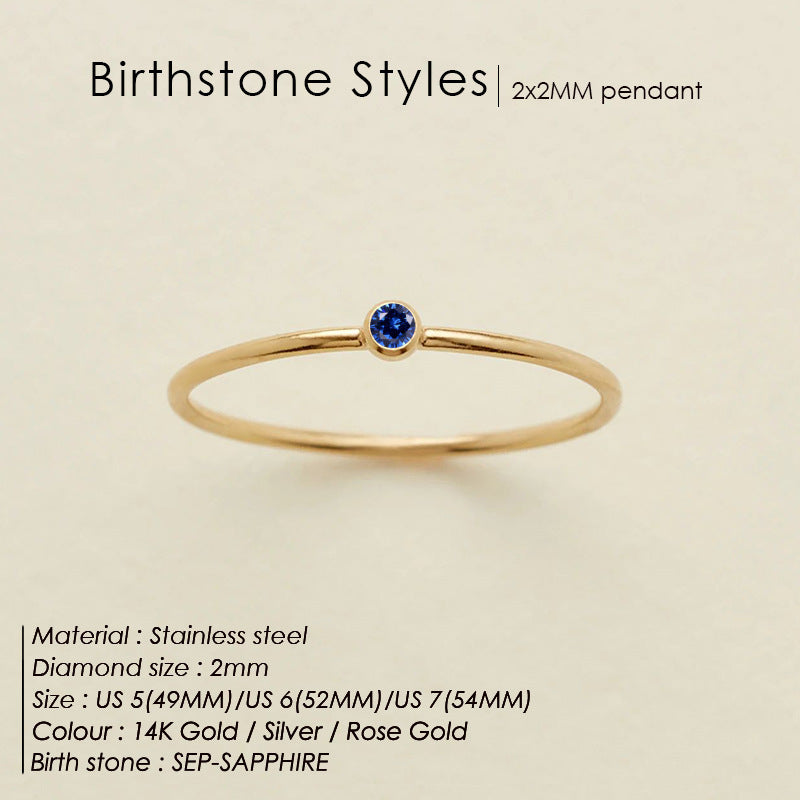 Dainty Birthstone Anello (Set)