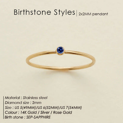 Dainty Birthstone Anello (Set)