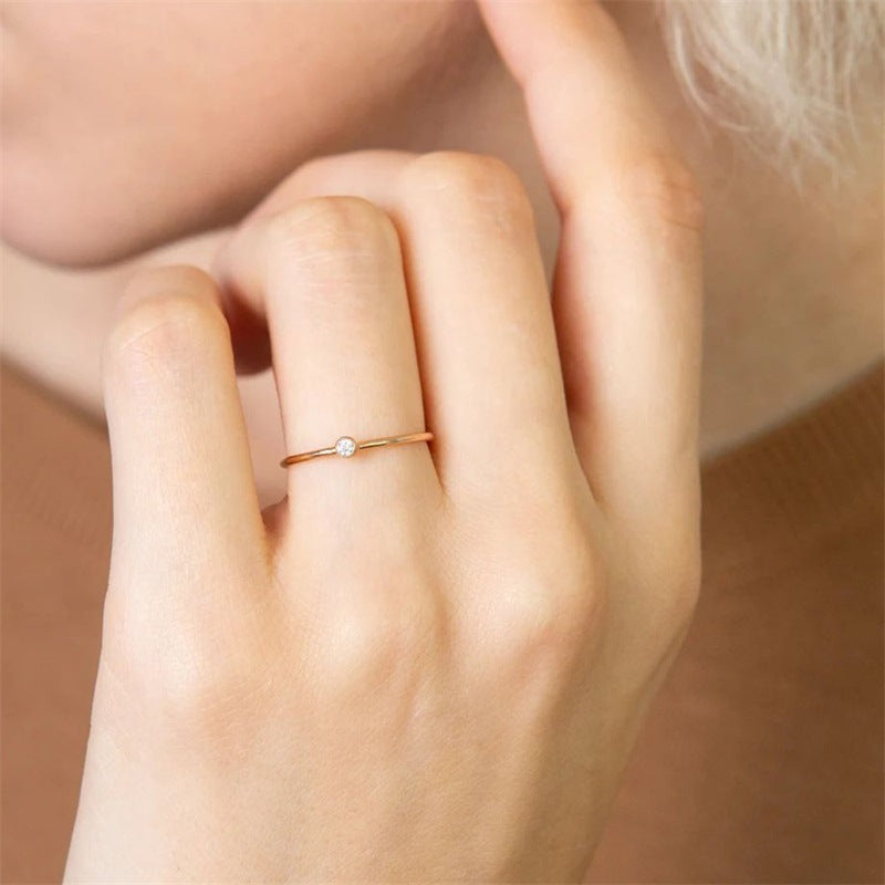 Dainty Birthstone Anello (Set)