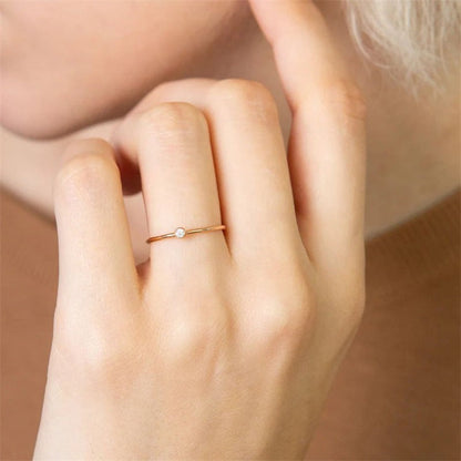 Dainty Birthstone Anello (Set)
