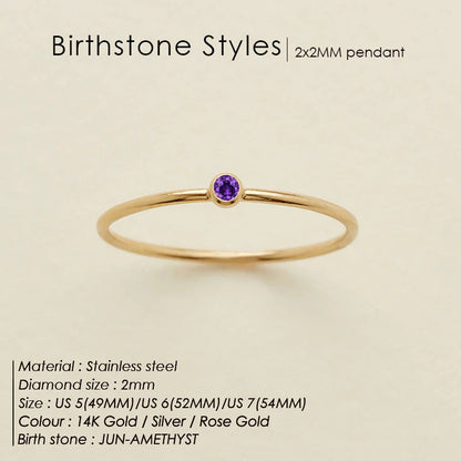 Dainty Birthstone Anello (Set)