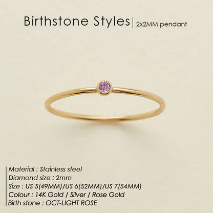 Dainty Birthstone Anello (Set)