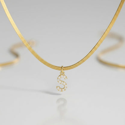 Melly® Diamond Iniziale Spina di pesce Collana