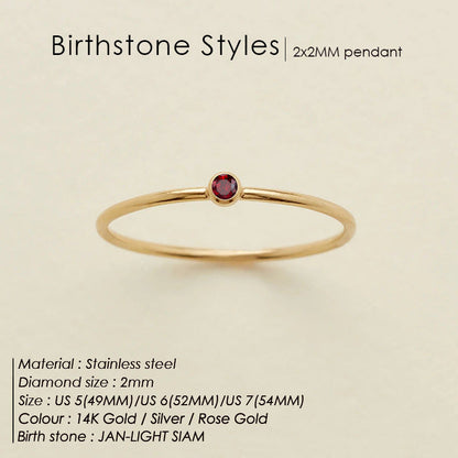 Dainty Birthstone Anello (Set)