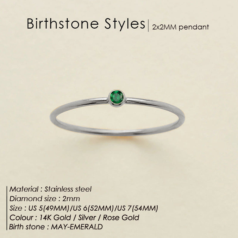 Dainty Birthstone Anello (Set)