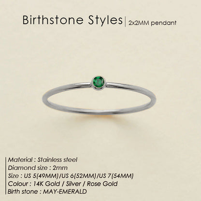 Dainty Birthstone Anello (Set)