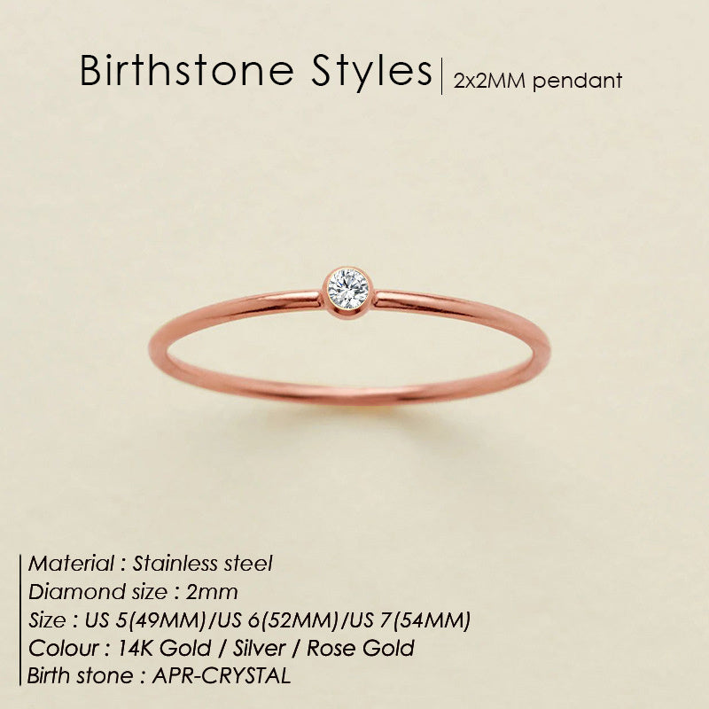 Dainty Birthstone Anello (Set)