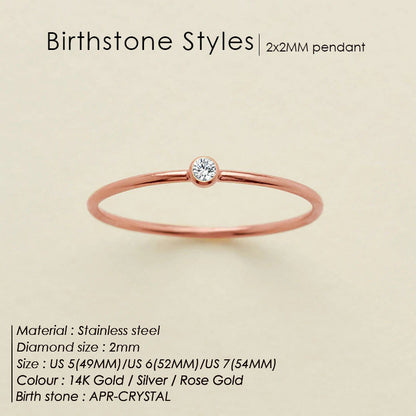 Dainty Birthstone Anello (Set)