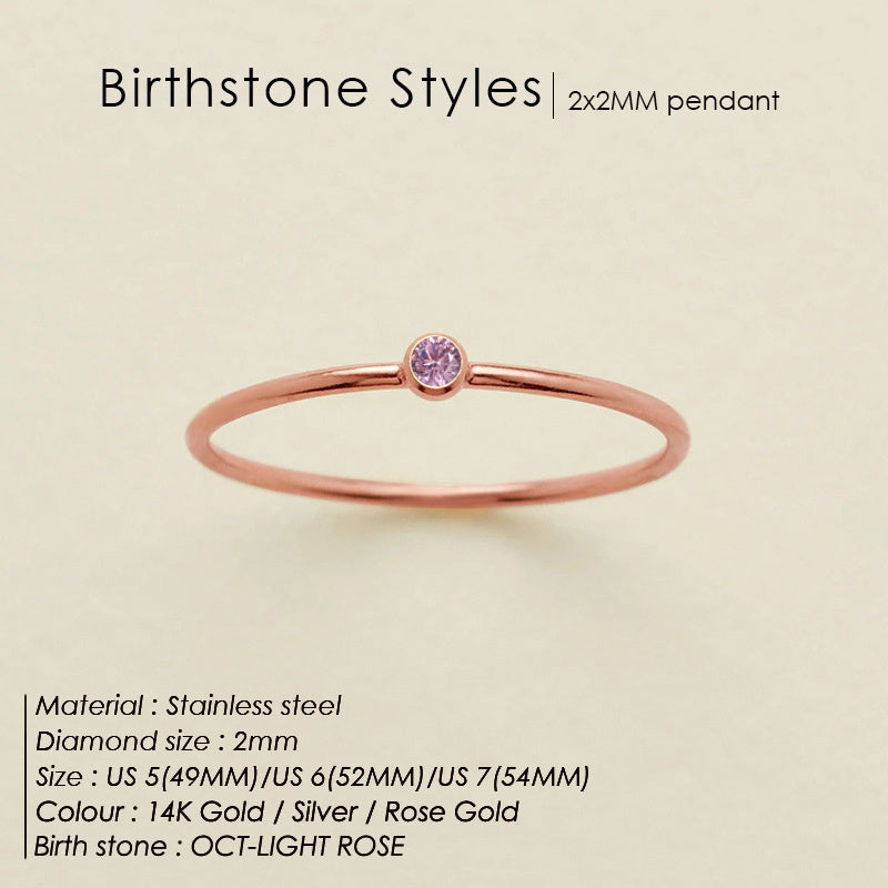 Dainty Birthstone Anello (Set)