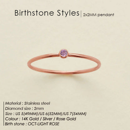 Dainty Birthstone Anello (Set)