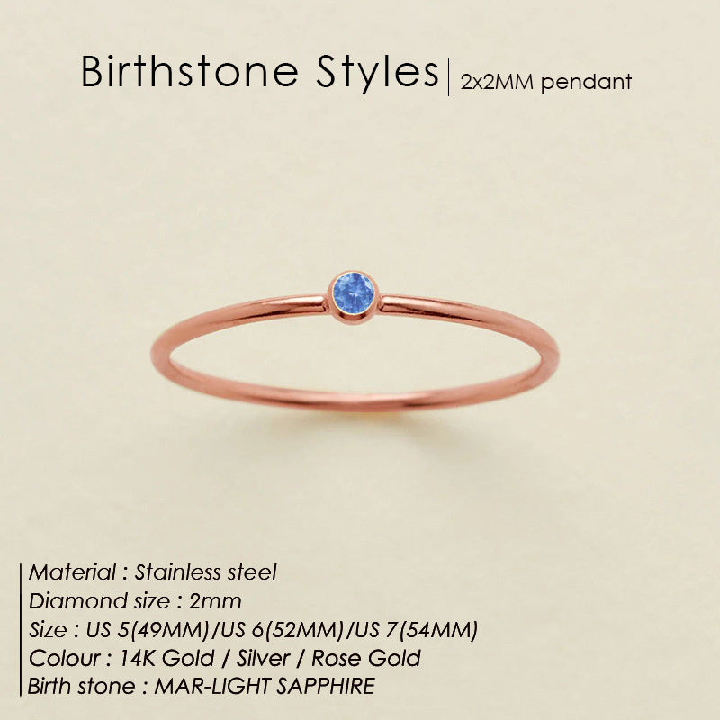 Dainty Birthstone Anello (Set)