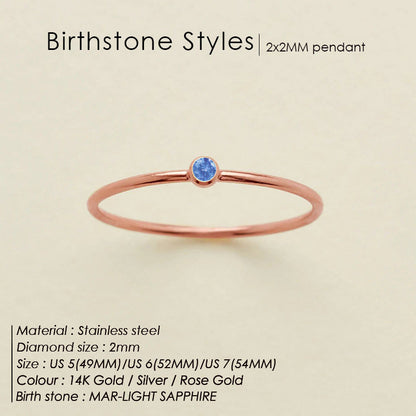 Dainty Birthstone Anello (Set)