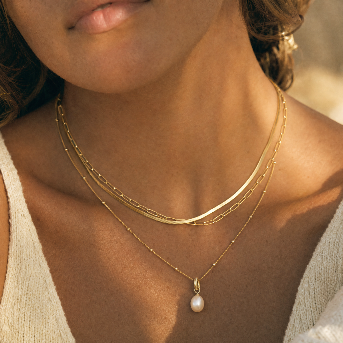 Collana Isola con ciondolo di perla