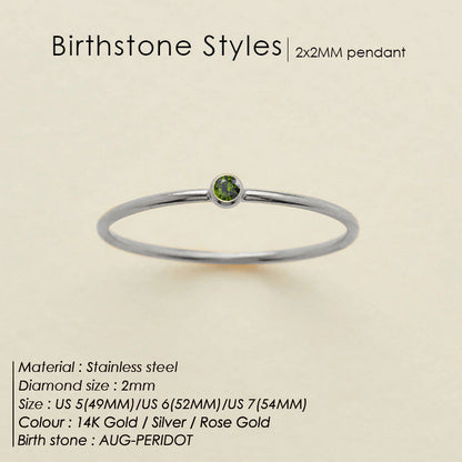 Dainty Birthstone Anello (Set)