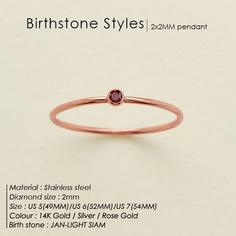 Dainty Birthstone Anello (Set)