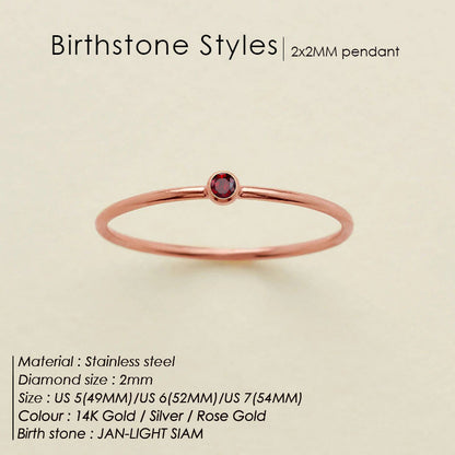 Dainty Birthstone Anello (Set)