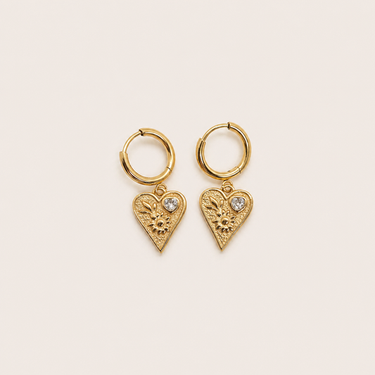 Orecchini a cerchio Firenze Cuore (Set)