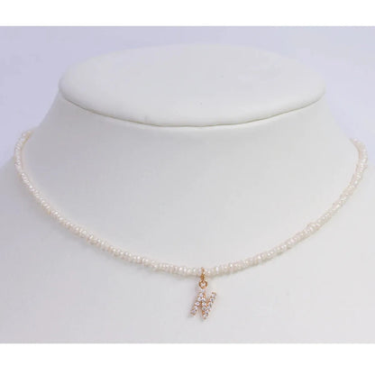 Shelly Crystal Perla Iniziale Choker