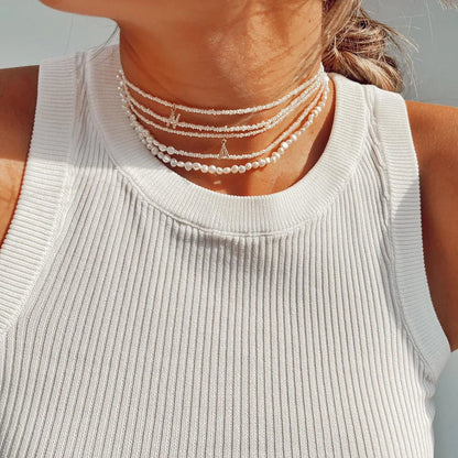 Shelly Crystal Perla Iniziale Choker