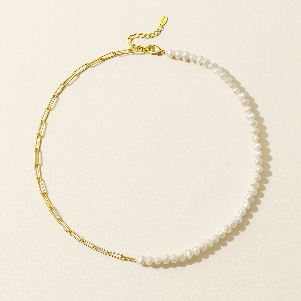 Rhoni Paper Clip Perla Collana (Set)
