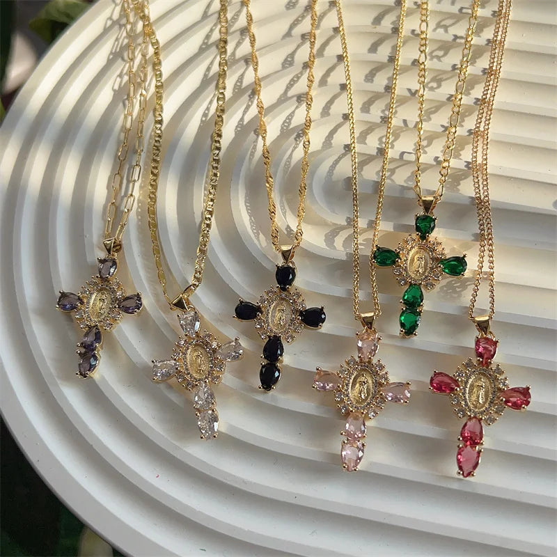 Valerie® Virgin Mary Croce Pendants (Set)