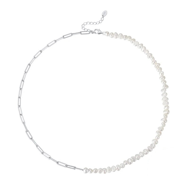Rhoni Paper Clip Perla Bracciale and Collana