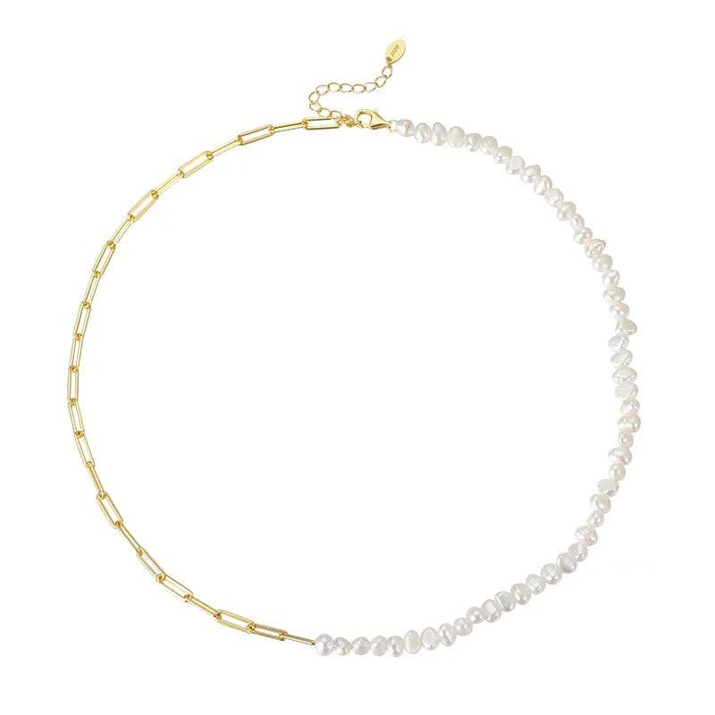 Rhoni Paper Clip Perla Bracciale and Collana