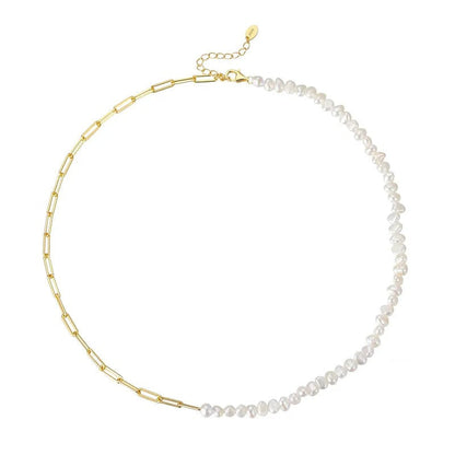 Rhoni Paper Clip Perla Bracciale and Collana