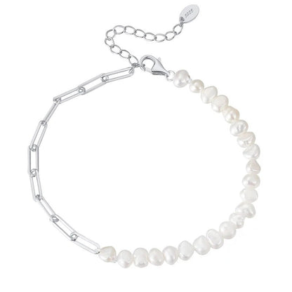 Rhoni Paper Clip Perla Bracciale and Collana