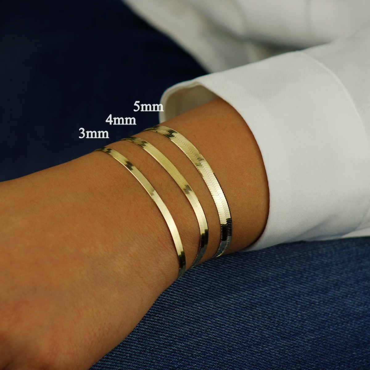 Angelica® Stainless Steel Spina di pesce Bracciale (Set)