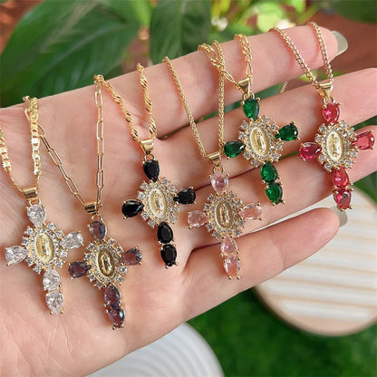 Valerie® Virgin Mary Croce Pendants (Set)