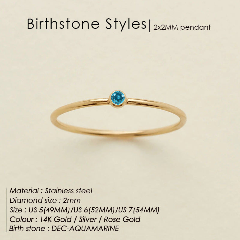 Anello delicato con pietra del mese