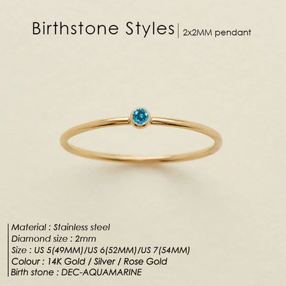 Anello delicato con pietra del mese