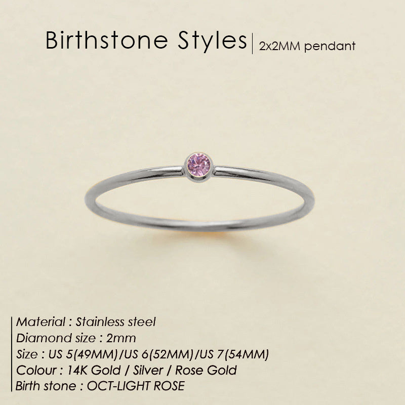 Dainty Birthstone Anello (Set)