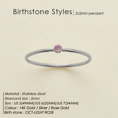 Dainty Birthstone Anello (Set)