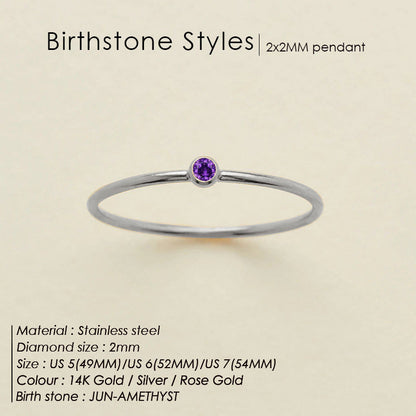 Dainty Birthstone Anello (Set)